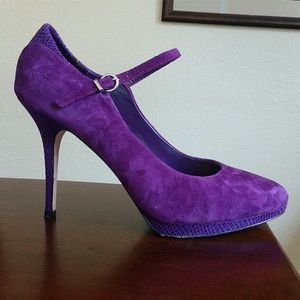 WHBM Suede Mary Jane Pumps